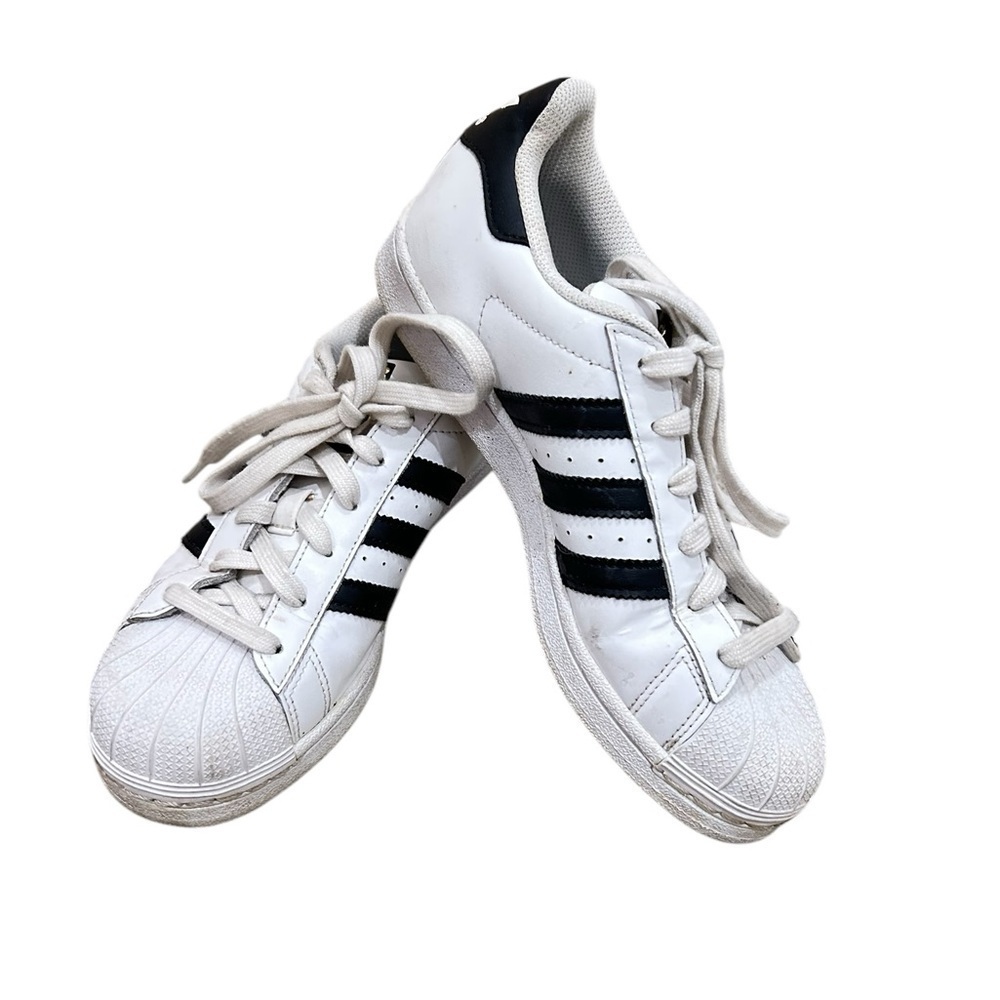 Adidas Superstar ADV lace up sneaker shoes white/black stripes size 5.5